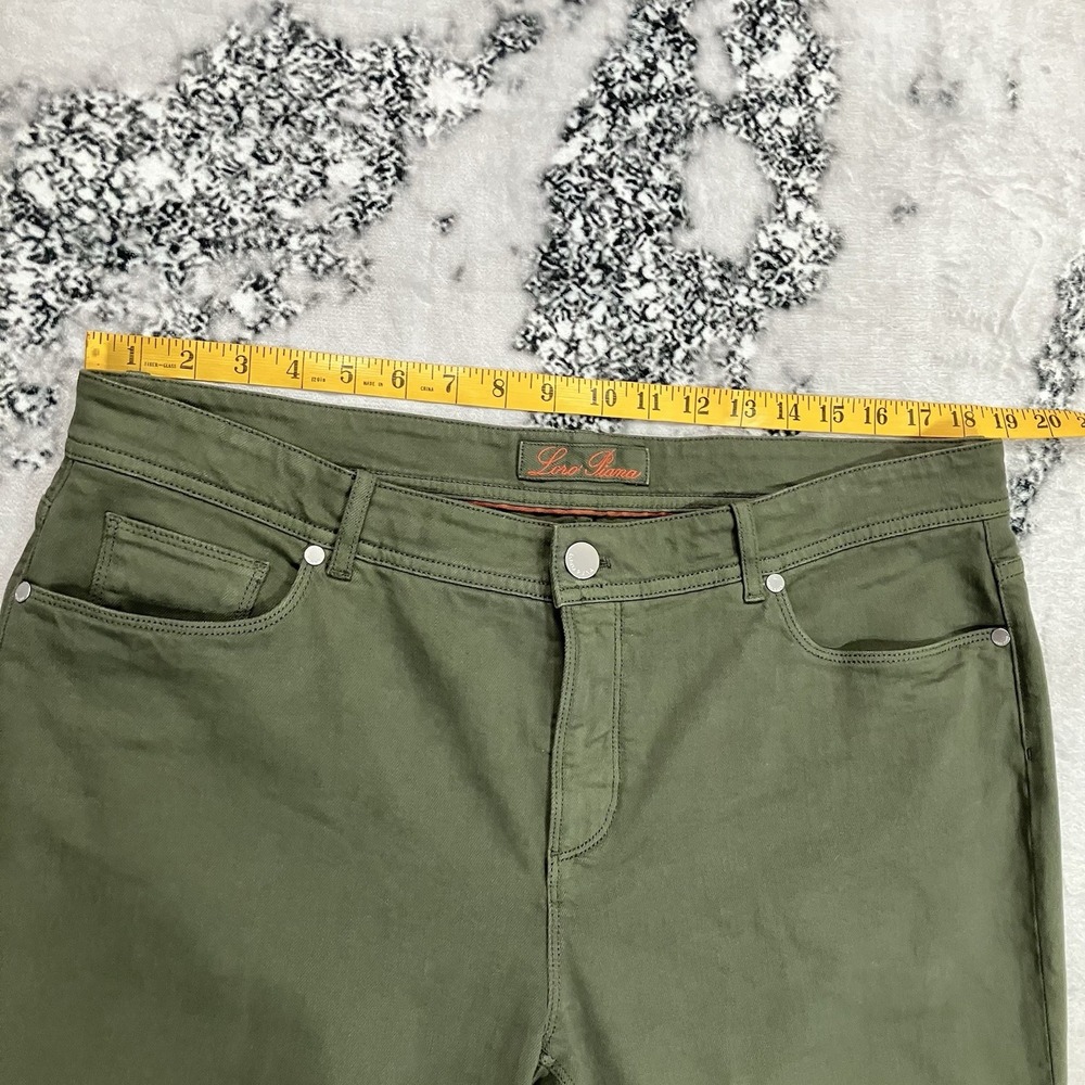 Loro Piana Mens IT 52 US 36 Olive Green Cotton Stretch Five Pocket Pants Italy - Picture 2 of 11
